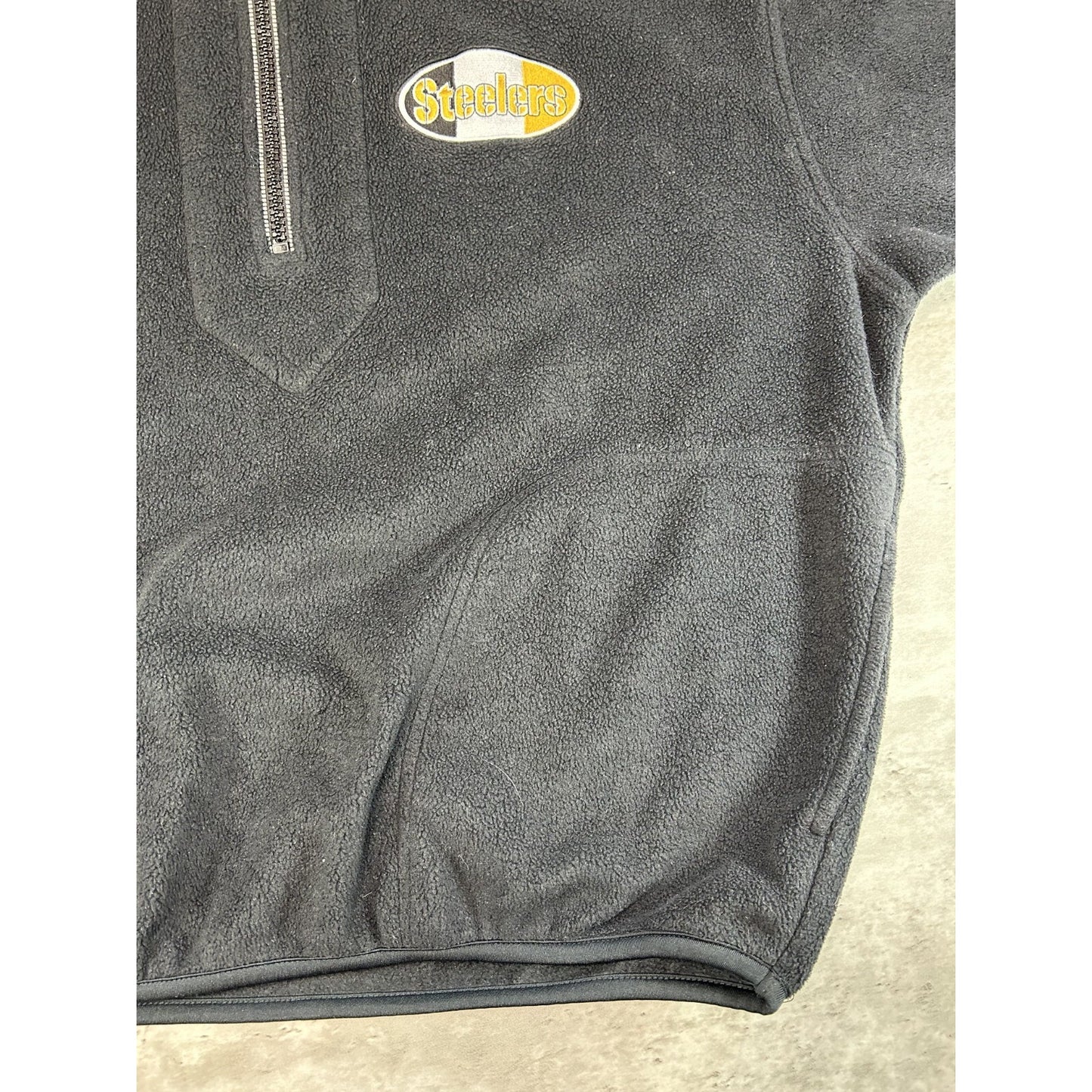 Vintage Pittsburgh Steelers NFL Fleece 1/2 Zip Starter Sweatshirt Size Large
