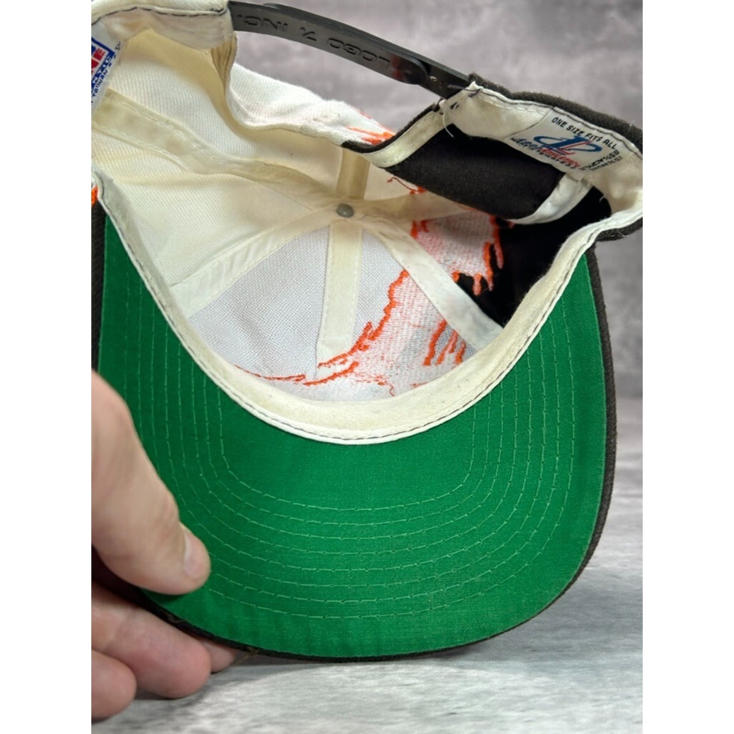 Vintage 90s Cleveland Browns NFL Logo Athletics Splash Snapback Hat OSFA