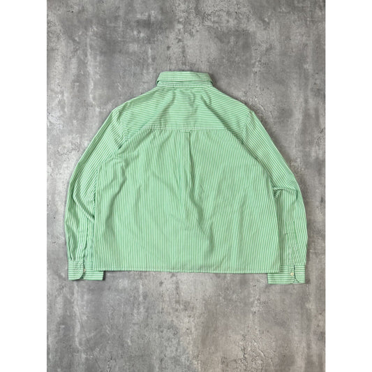 Vintage Chaps Ralph Lauren Striped Reworked Cropped Button Up Shirt Size Large