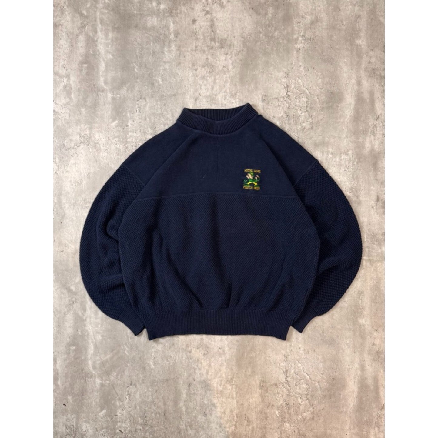 Vintage 90s Notre Dame Fighting Irish Pullover Knit Sweater Size Large