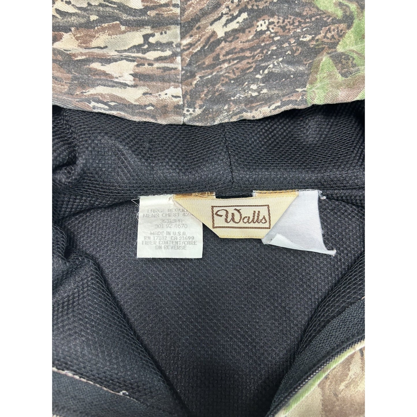 Vintage 80s/90s Walls Realtree Camo Full Zip Hooded Hunting Jacket Size Large
