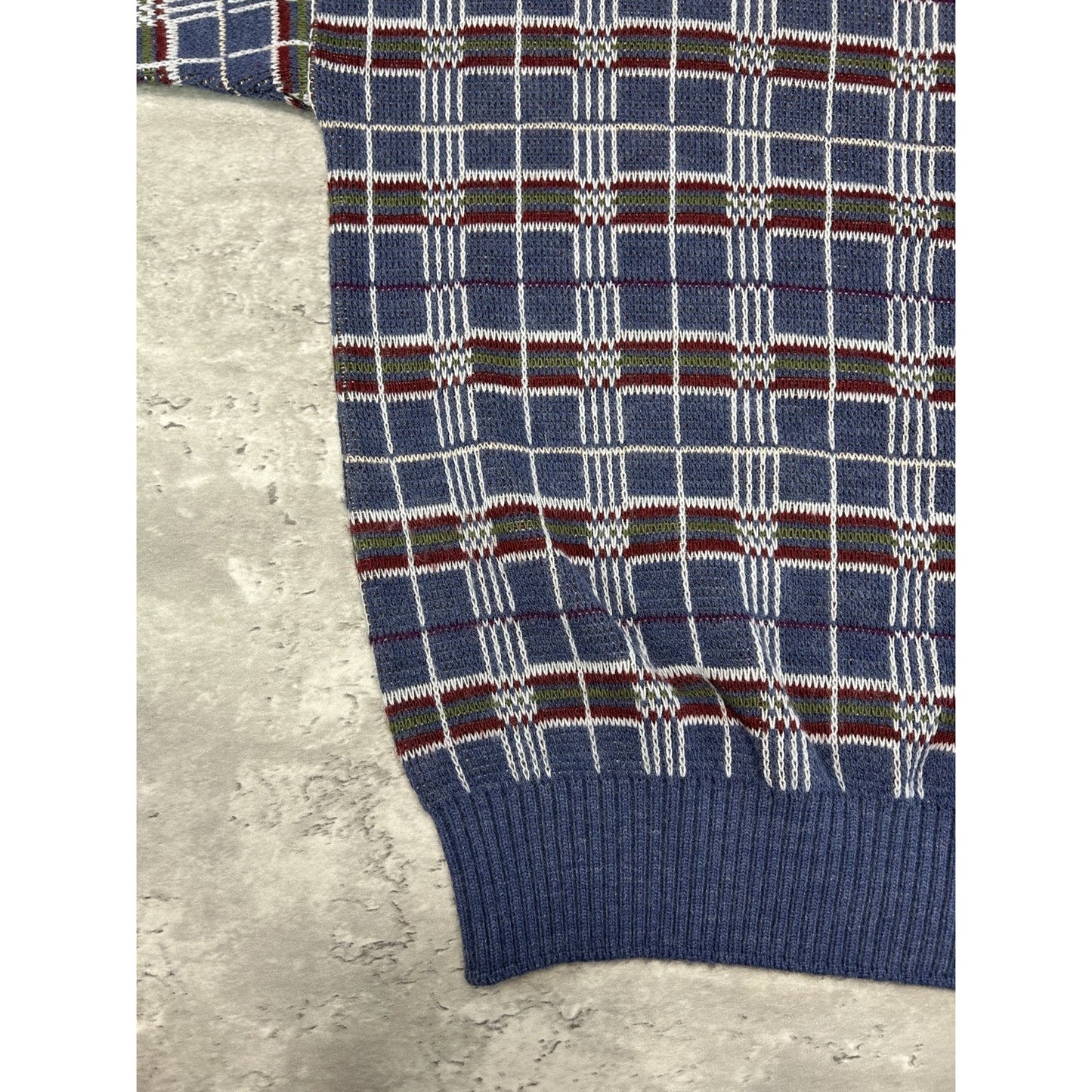 Vintage 80s/90s London Fog Plaid Print Pullover Knit Sweater Size Medium