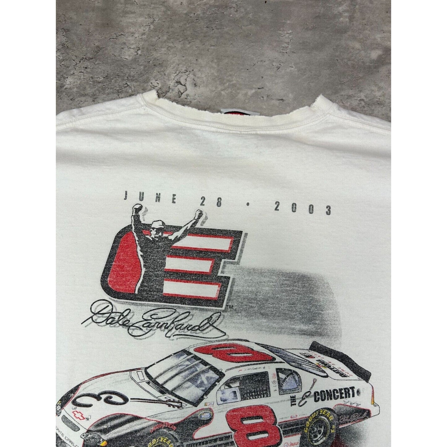 Vintage 2003 #8 Dale Earnhardt NASCAR Tribute Concert Graphic T-Shirt Size XXL