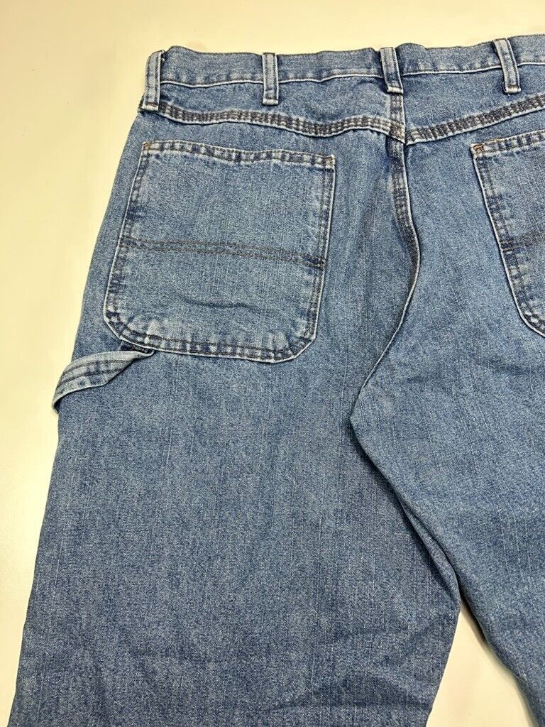 Vintage Wrangler Jeans Medium Wash Denim Workwear Carpenter Pants Size 35