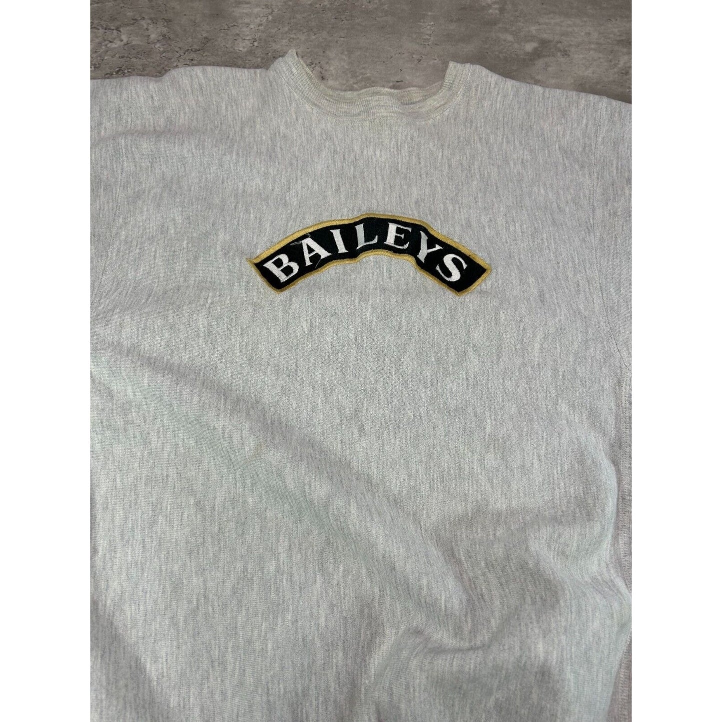 Vintage Baileys Liquor Promo Champion Reverse Weave Sweatshirt Size XL Gray