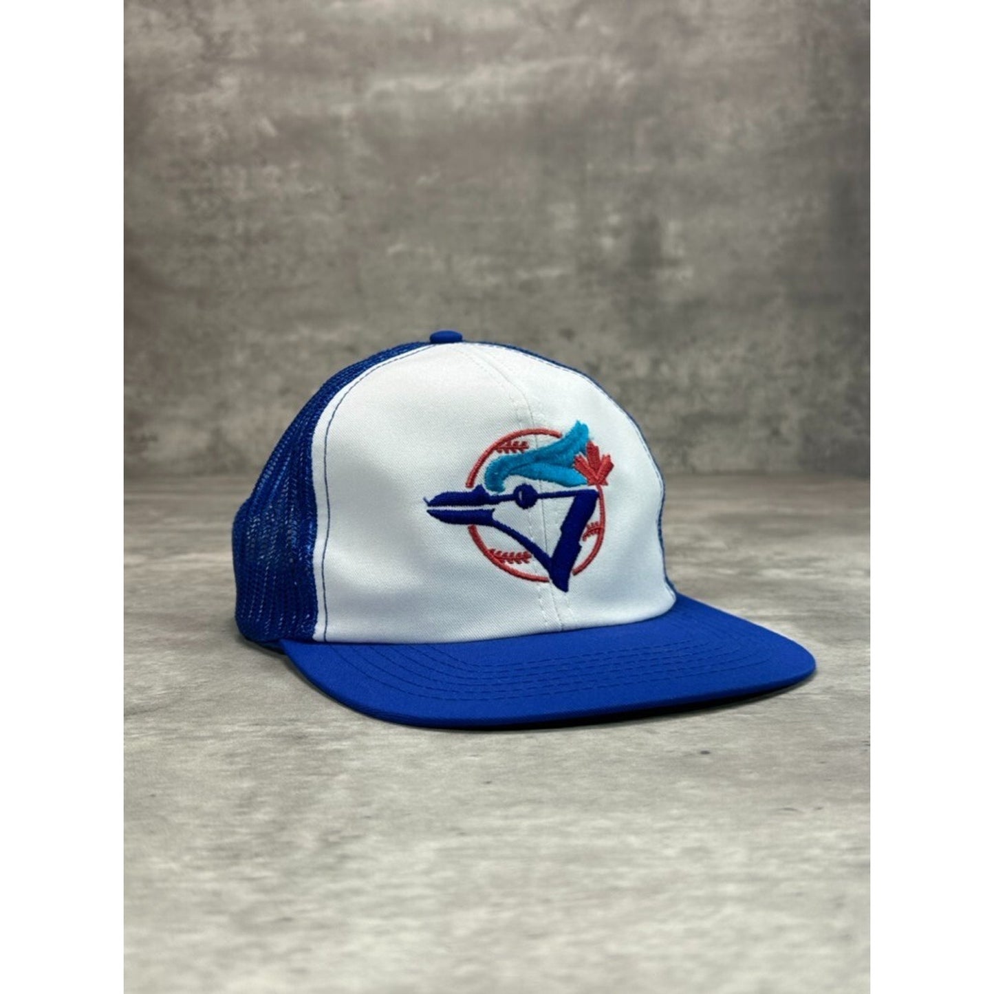 Vintage 90s Toronto Blue Jays MLB Embroidered Logo Trucker Snapback Hat OSFA