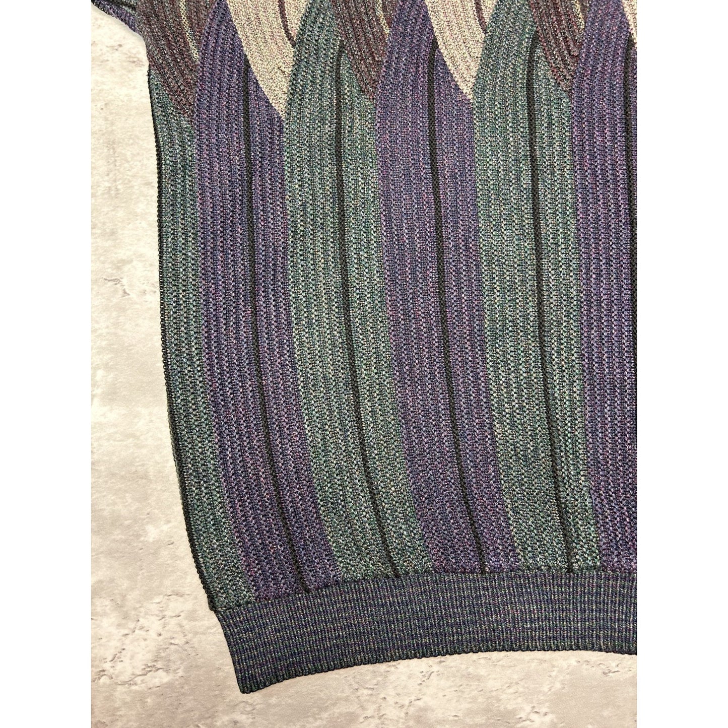 Vintage 80s/90s Abstract Striped Pullover Ribbed Knit Sweater Size 2XL