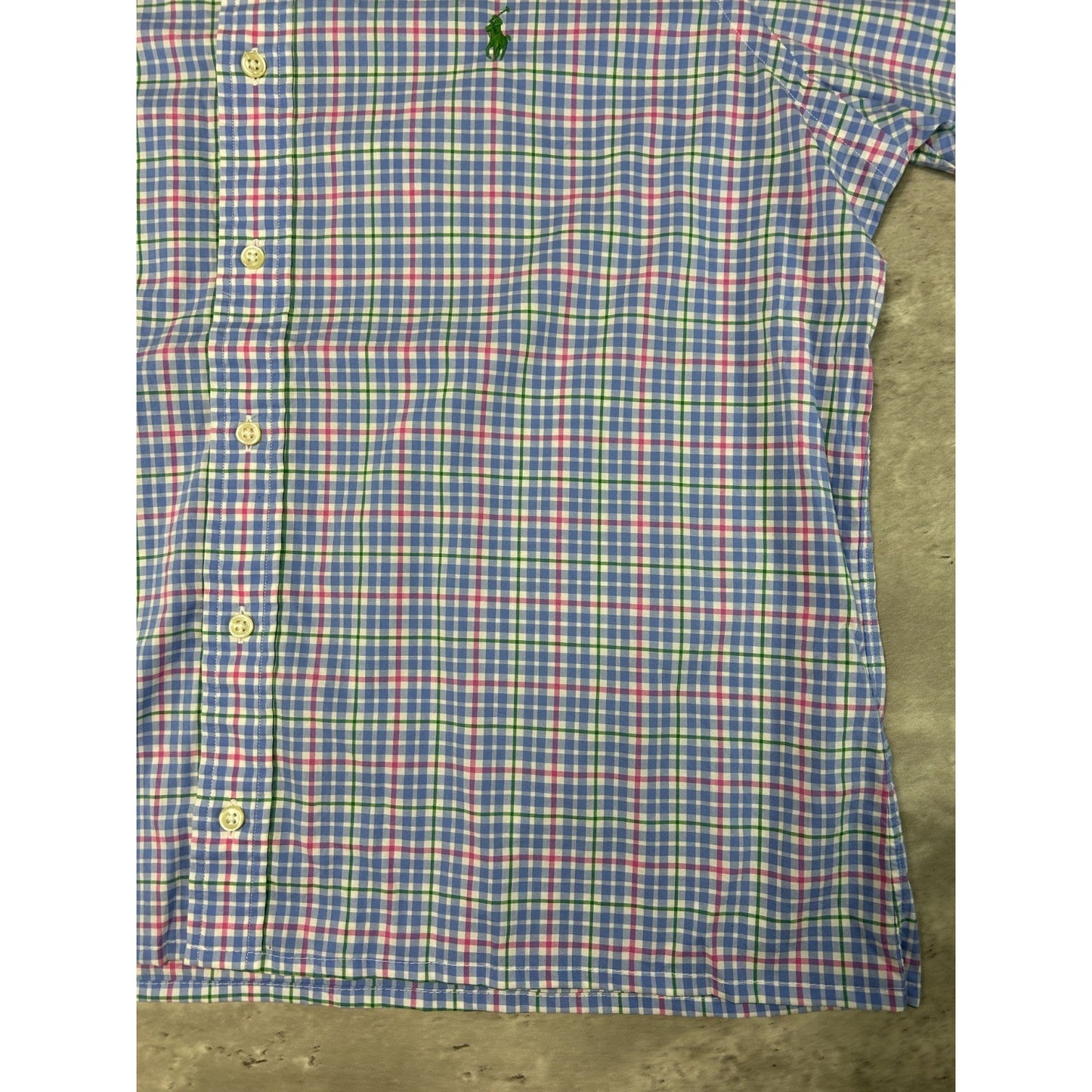 Vintage Polo Ralph Lauren Reworked Cropped Long Sleeve Button Up Shirt Sz Large