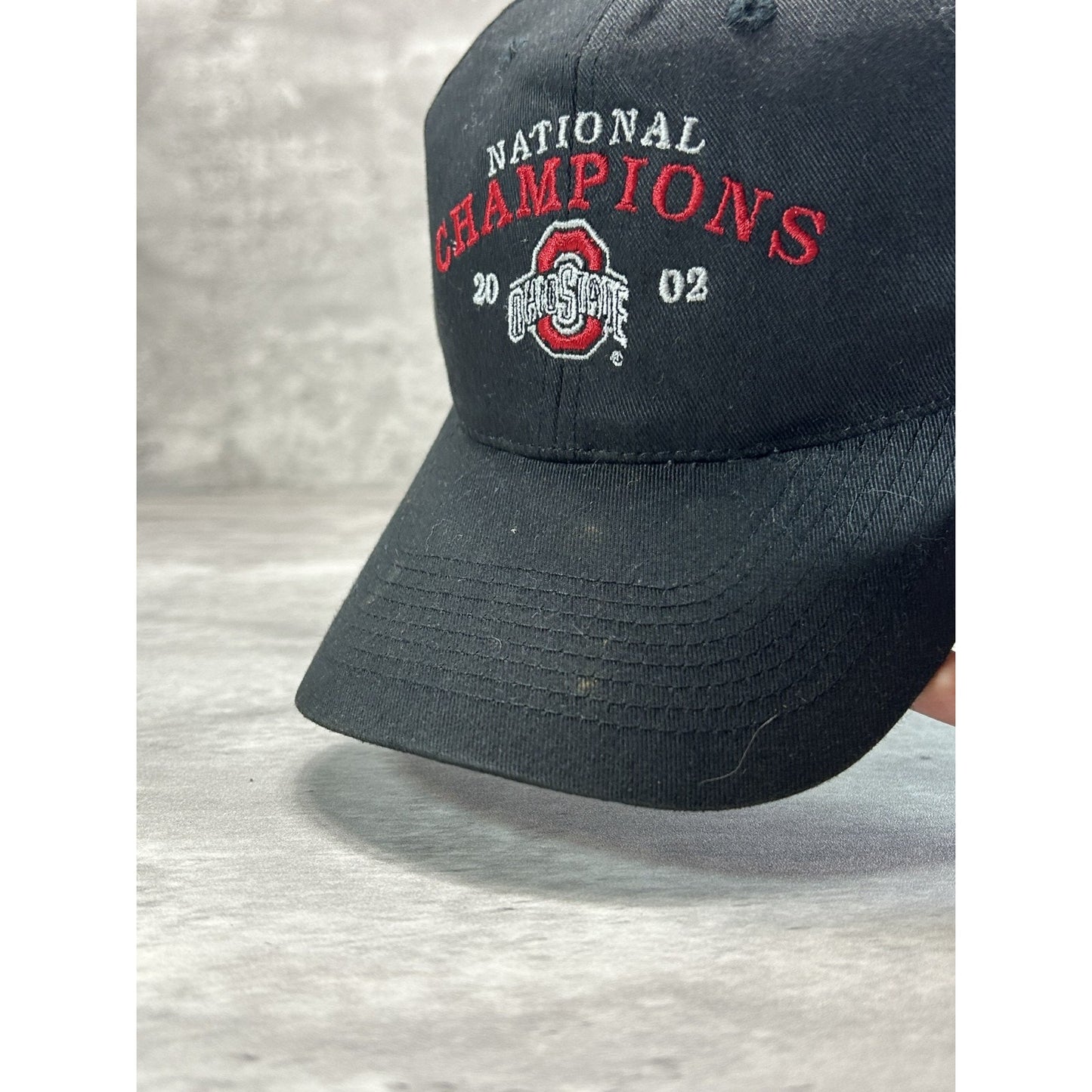 Vintage 2002 Ohio State Buckeyes NCAA National Champs Snapback Hat OSFA Black