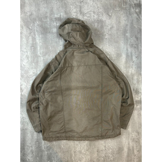 Vintage Dri Duck Canvas Workwear Full Zip Hooded Jacket Size 2XL Beige