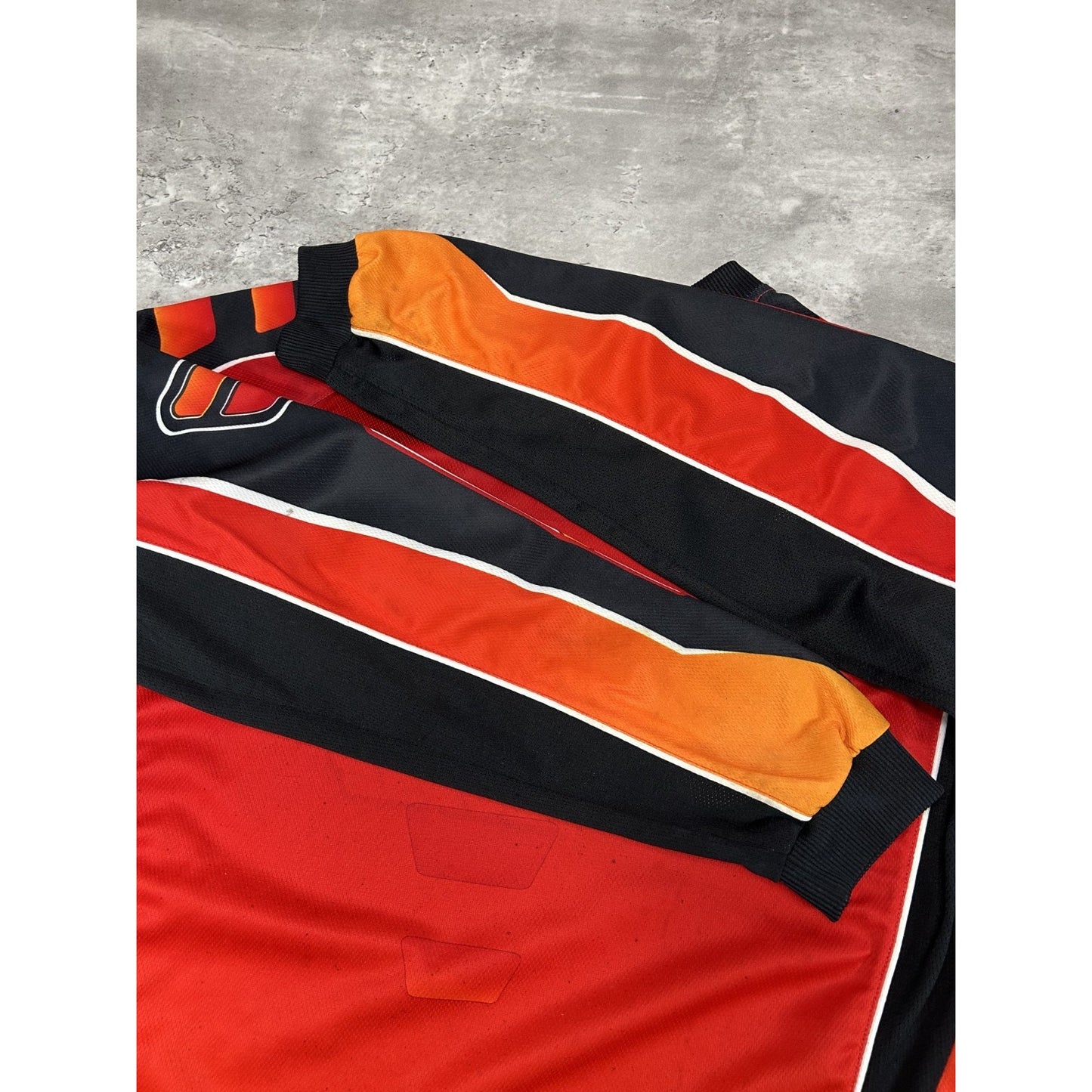 Vintage Proto Gradient Spellout Graphic Long Sleeve Motocross Jersey Size Large