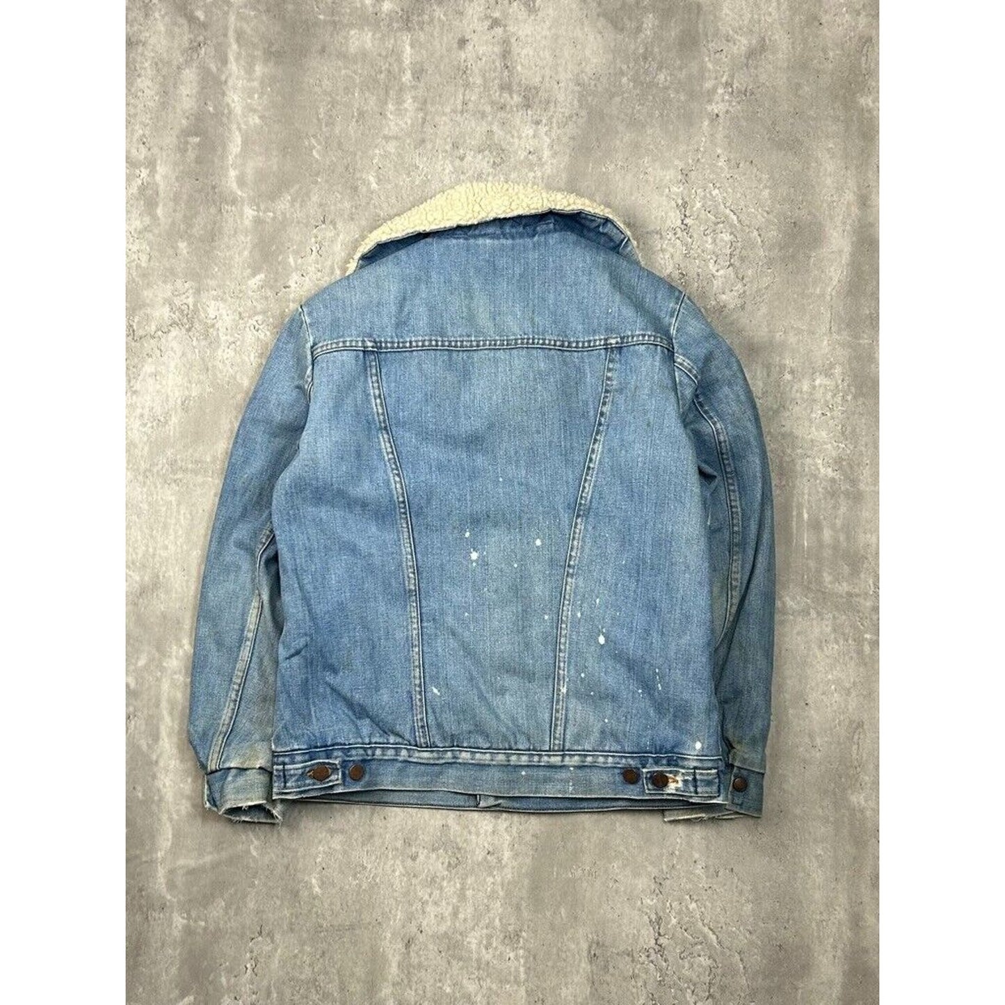 Vintage 60s Wrangler Wrange Sherpa Lined Denim Workwear Jacket Size Medium
