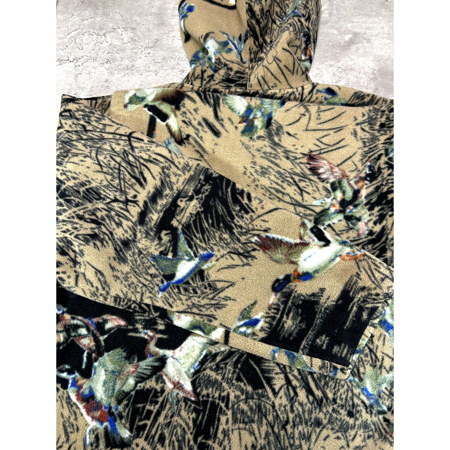 Vintage 90s Authentic Wildlife Duck Nautre Full Zip Fleece Sweatshirt Size Large