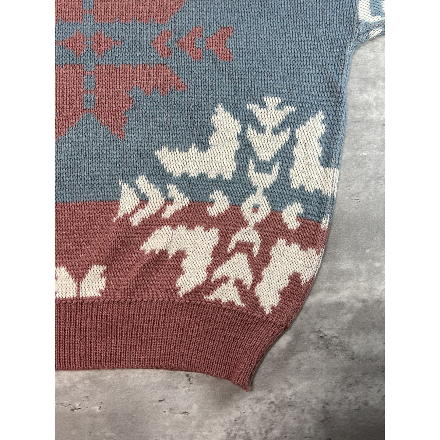 Vintage 90s St Johns Bay Aztec Print Pullover Ribbed Sweater Size Large