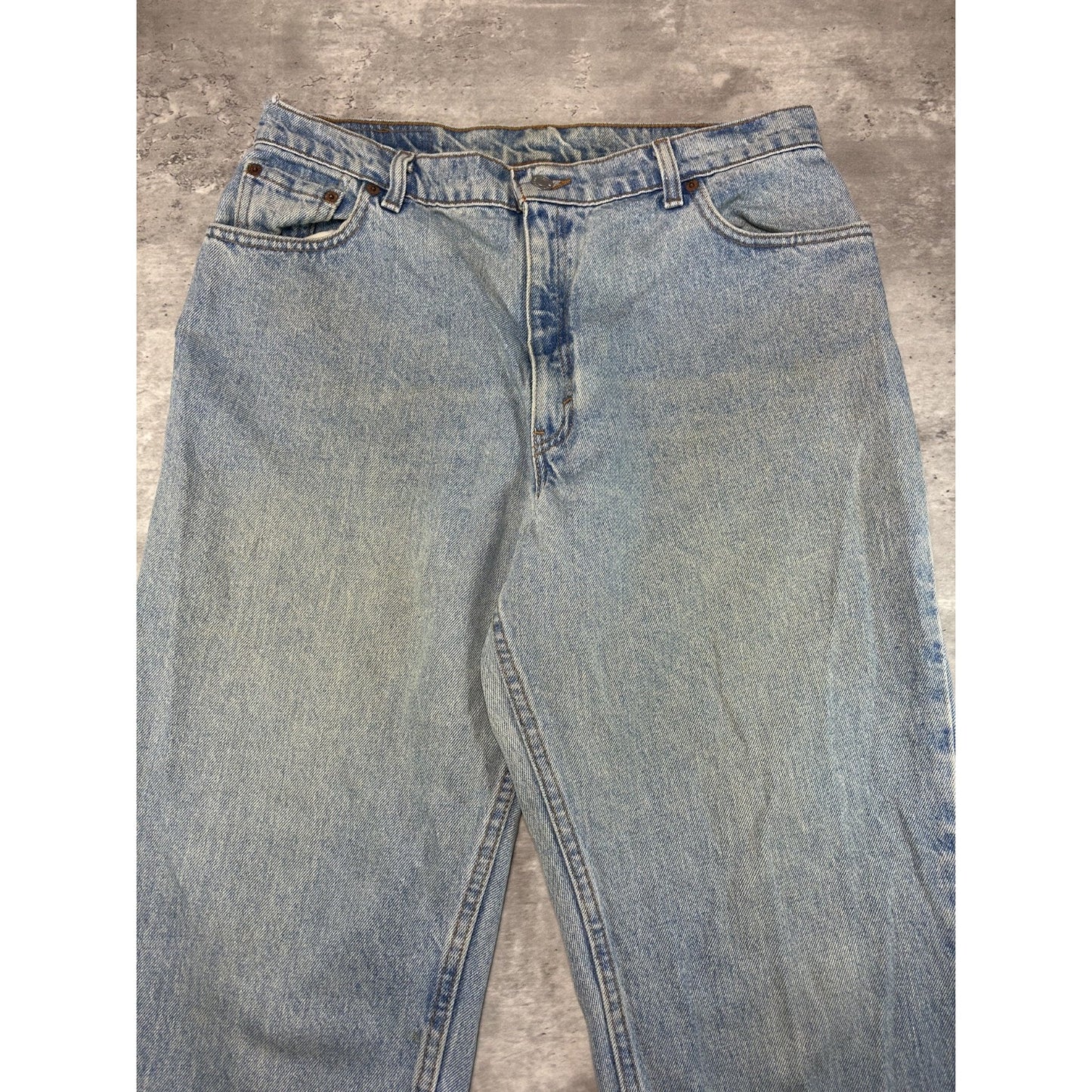 Vintage Womens 90s Levis Red Tab 550 Light Wash Denim Pants Size 34 Blue