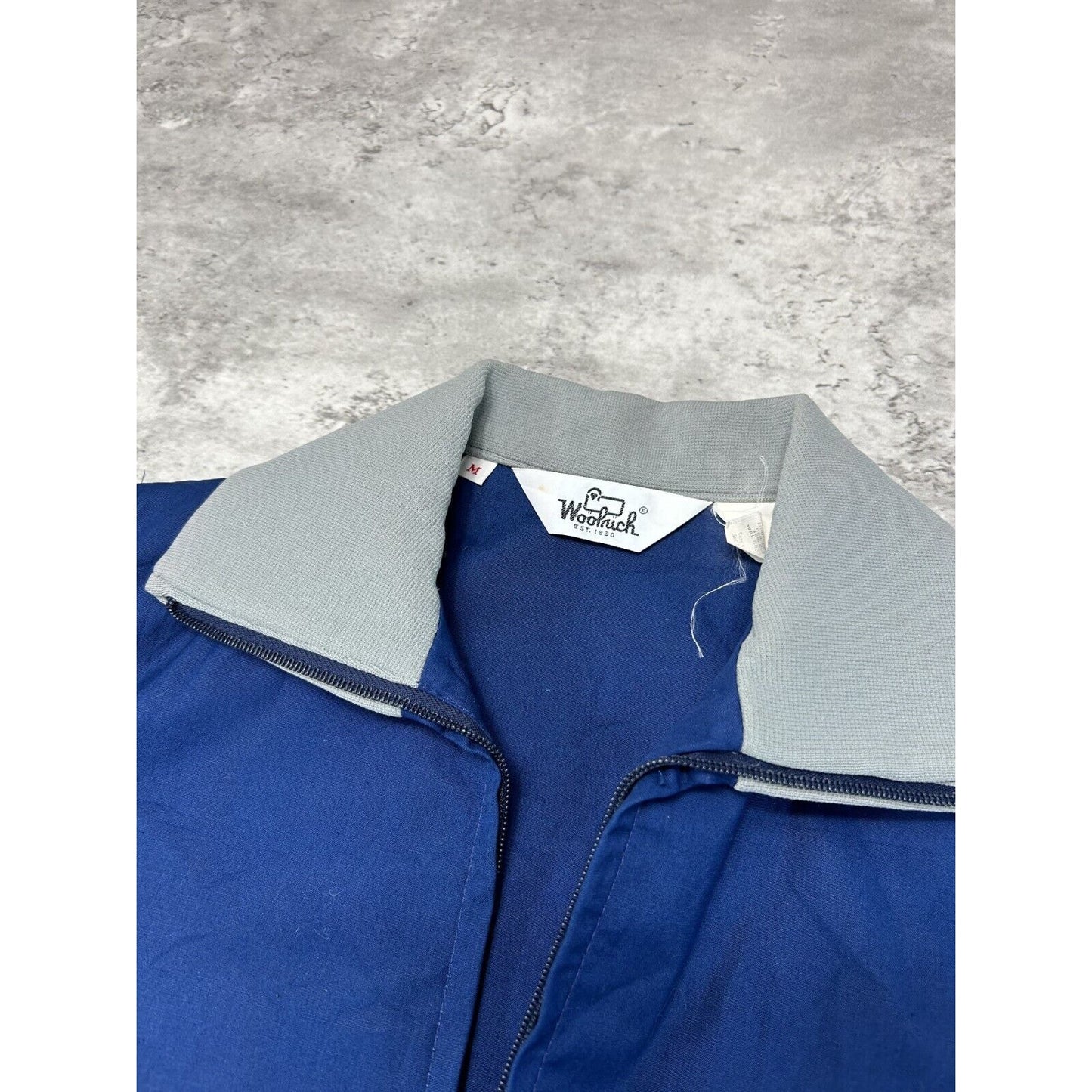 Vintage 1980s Womens Woolrich Full Zip Two Tone Lightweight Jacket Size Medium Blue