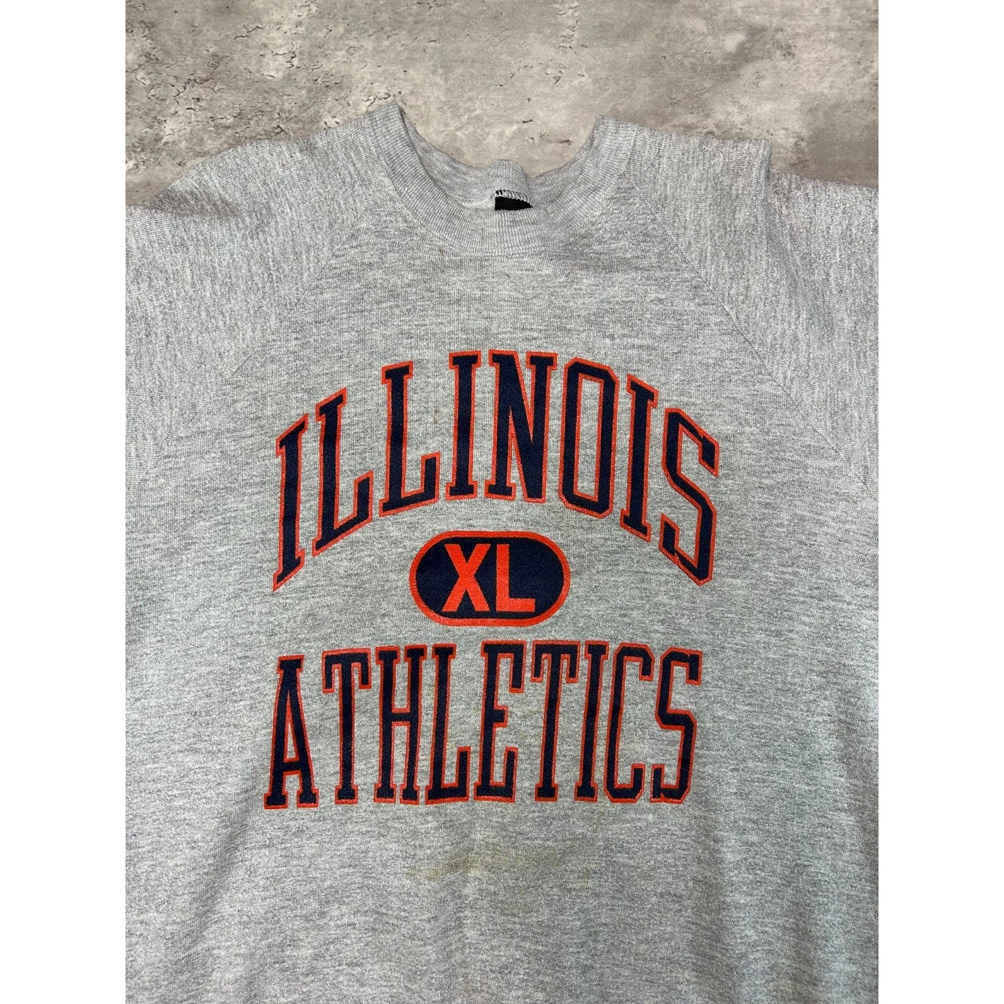 Vintage 90s Illinois Illini NCAA Collegiate Graphic Spellout Sweatshirt Size XL