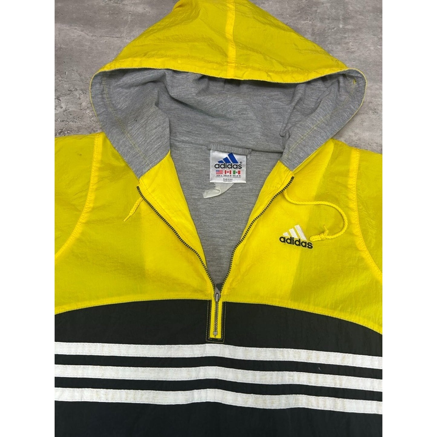 Vintage 90s Adidas Embroidered Spellout Nylon Windbreaker Jacket Size Large