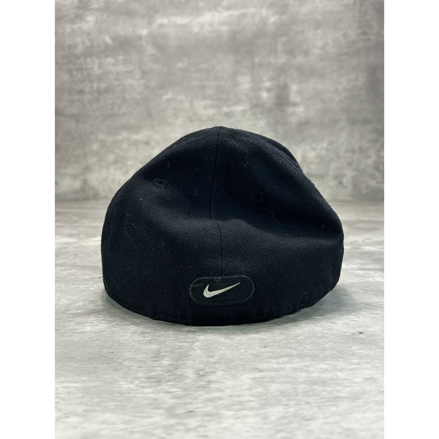 Vintage 90s Nike Embroidered Swoosh Fitted Hat 7 1/8 Black