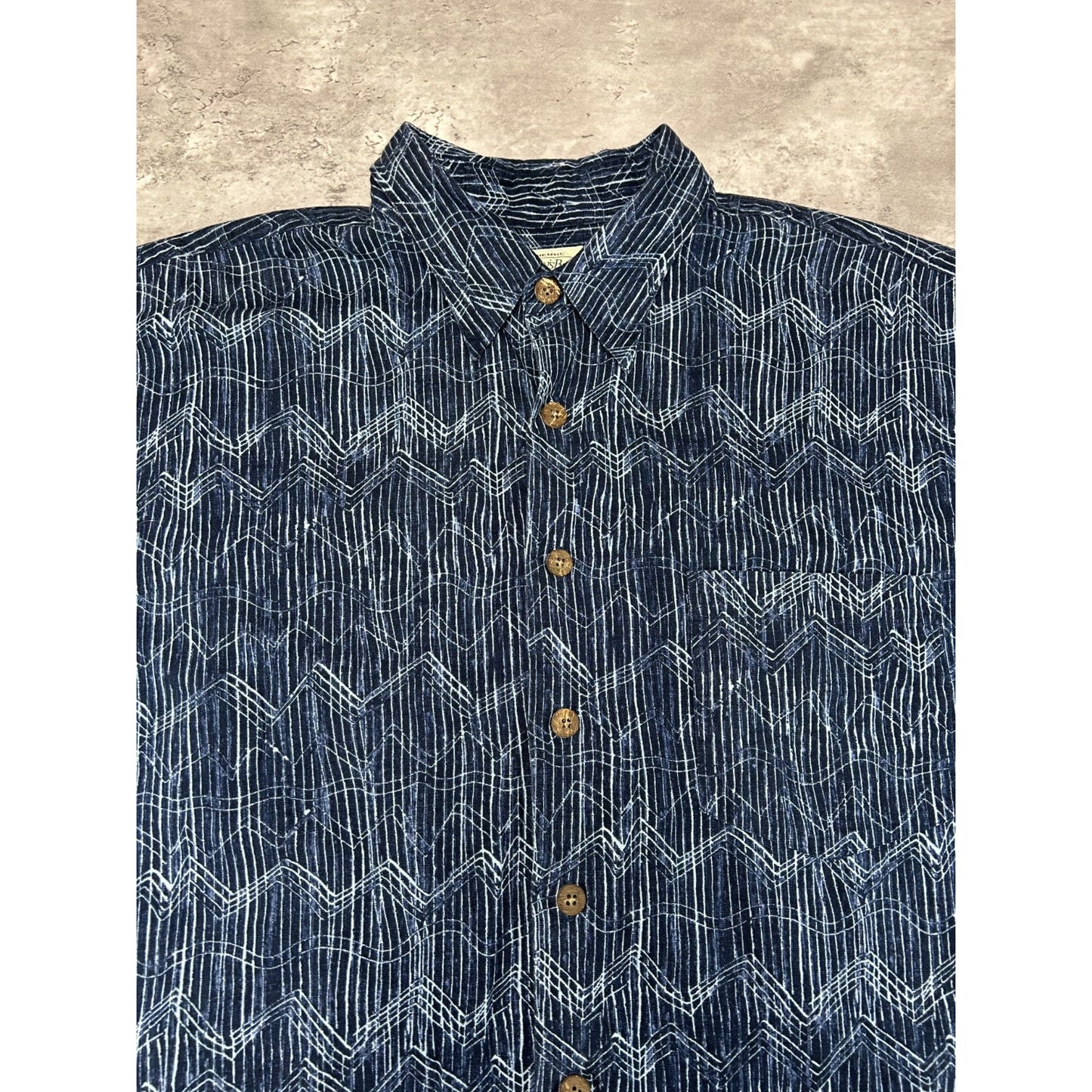 Vintage 90s St Johns Bay Abstract Print Reworked Cropped Button Up Shirt Large