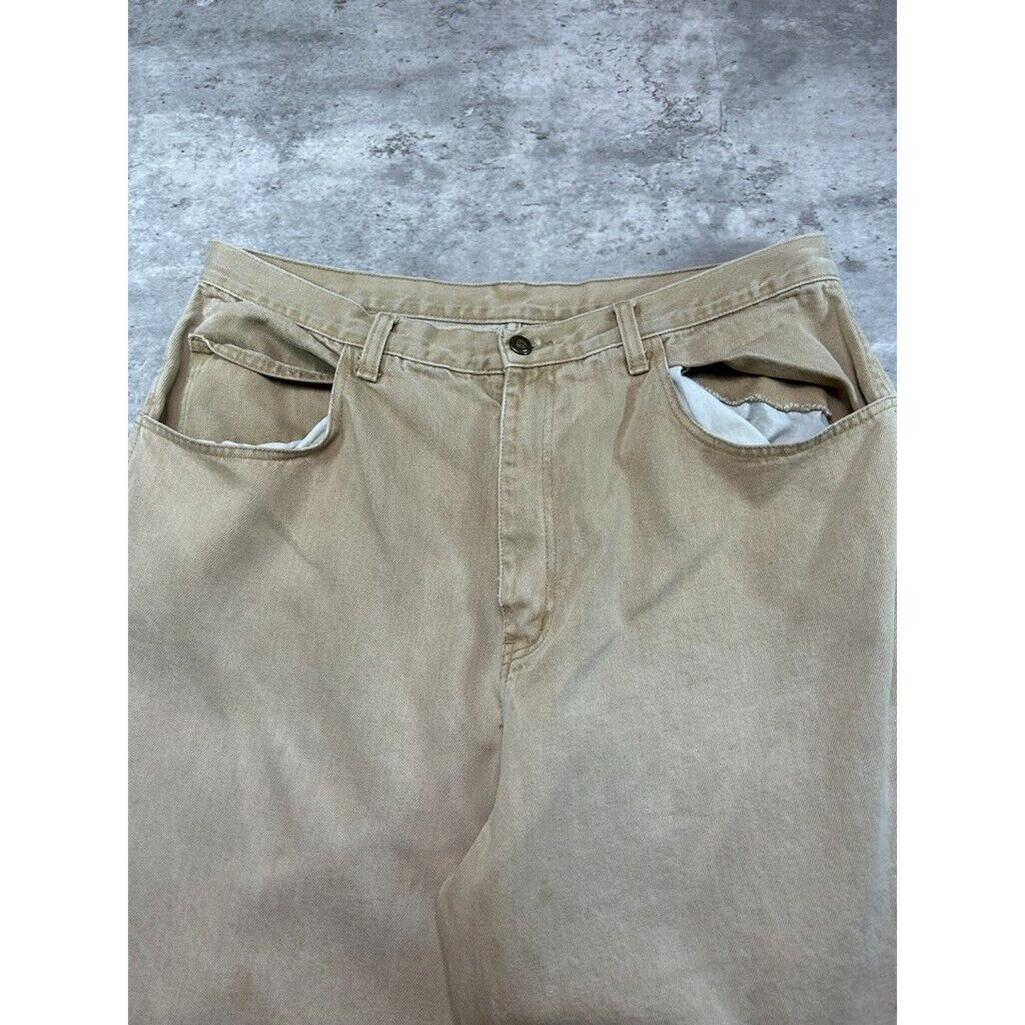 Vintage Canvas Workwear Carpenter Pants Size 37 Beige