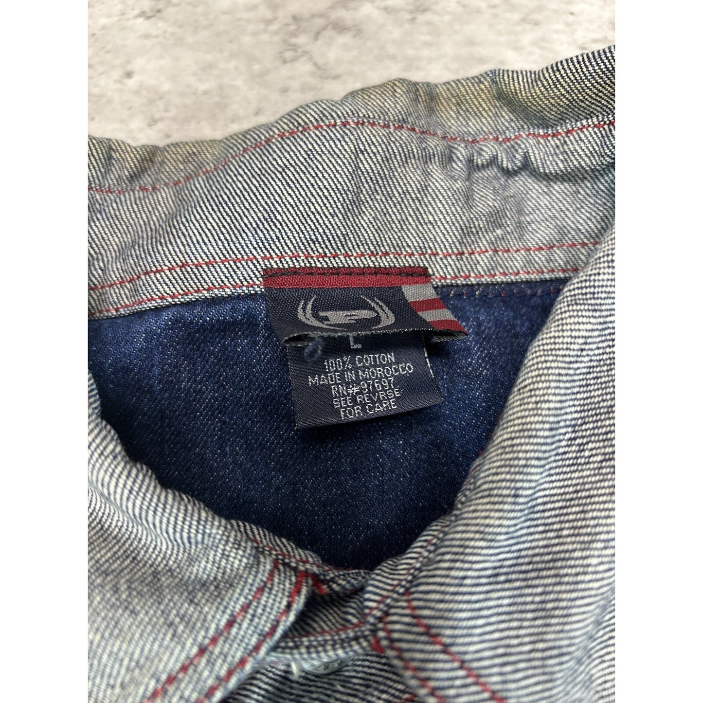 Vintage Y2K Phat Farm Denim Multi Pocket Light Wash Jacket Size Large