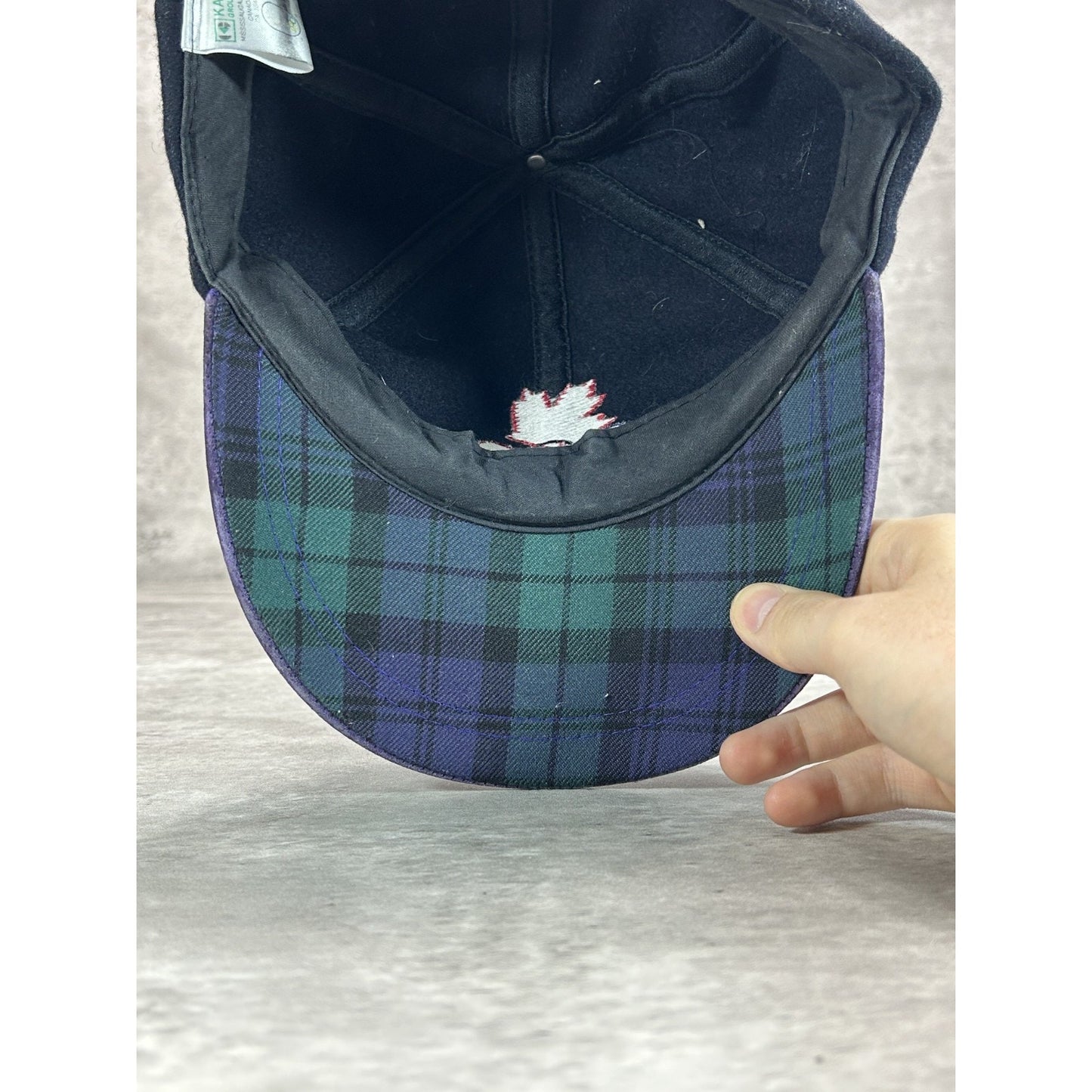 Vintage 90s Canada Olympics Embroidered Logo Strapback Hat OSFA Black