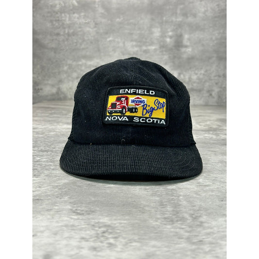 Vintage Enfield Nova Scotia Embroidered Patch Corduroy Snapback Trucker Hat OSFA