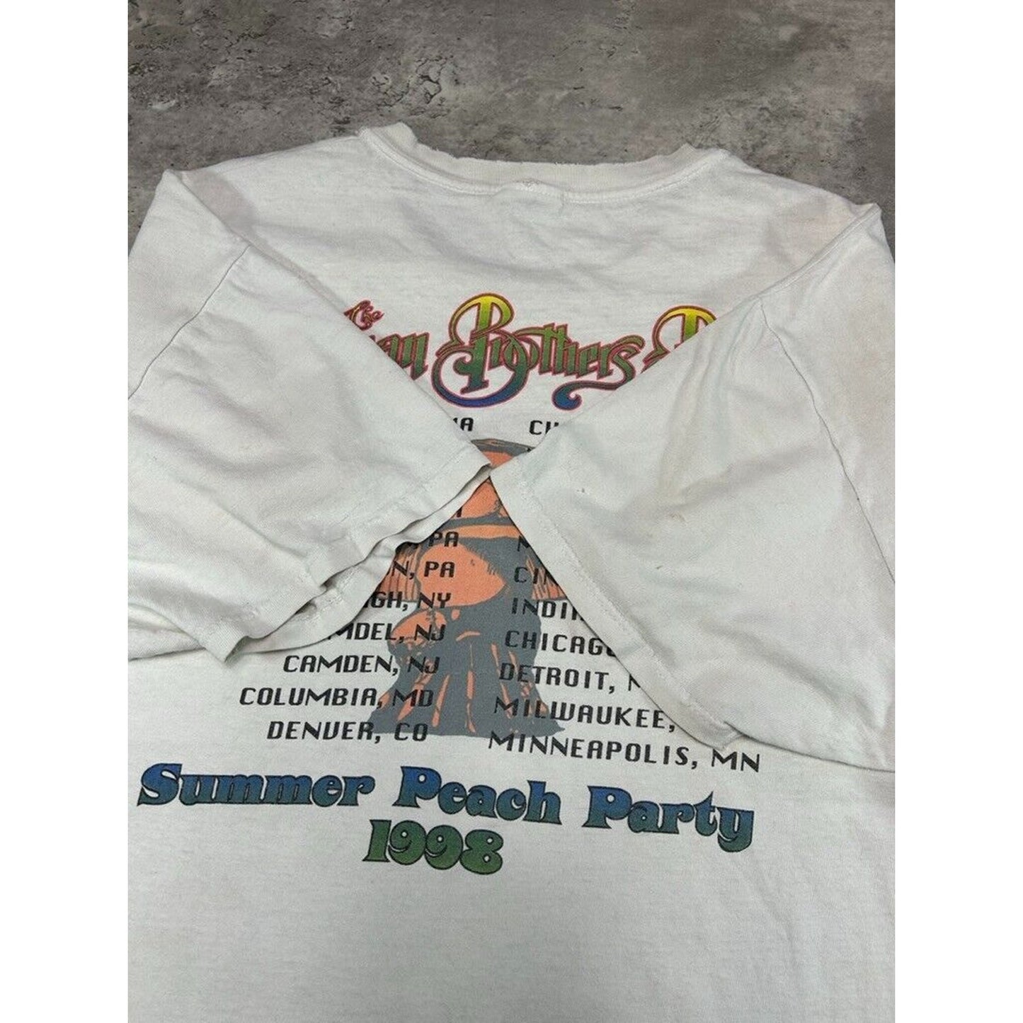 Vintage 1997 Allman Brothers Band Georgia Peach Rock Music T-Shirt Size XL
