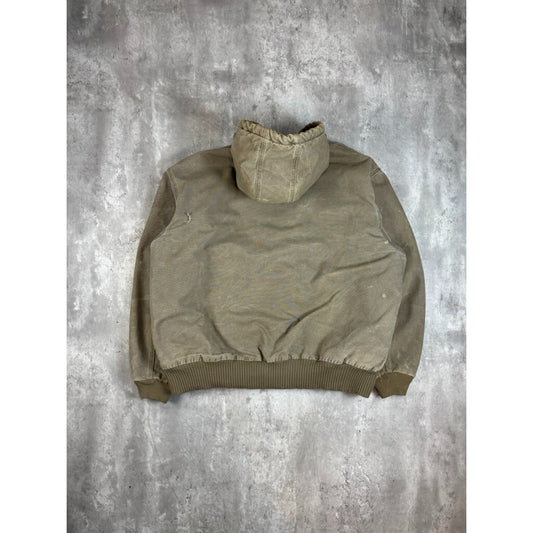 Vintage Carhartt Insulated Canvas Workwear Hooded Active Jacket Size XXL