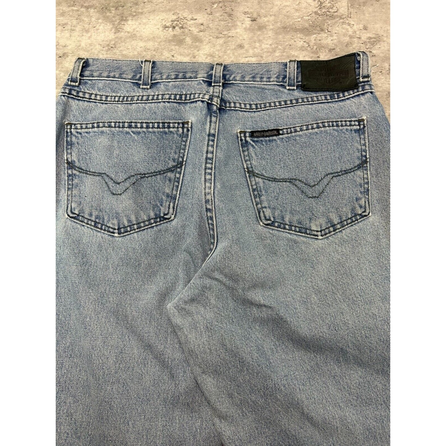 Vintage Harley Davidson Light Wash Denim Pants Size 34 Blue