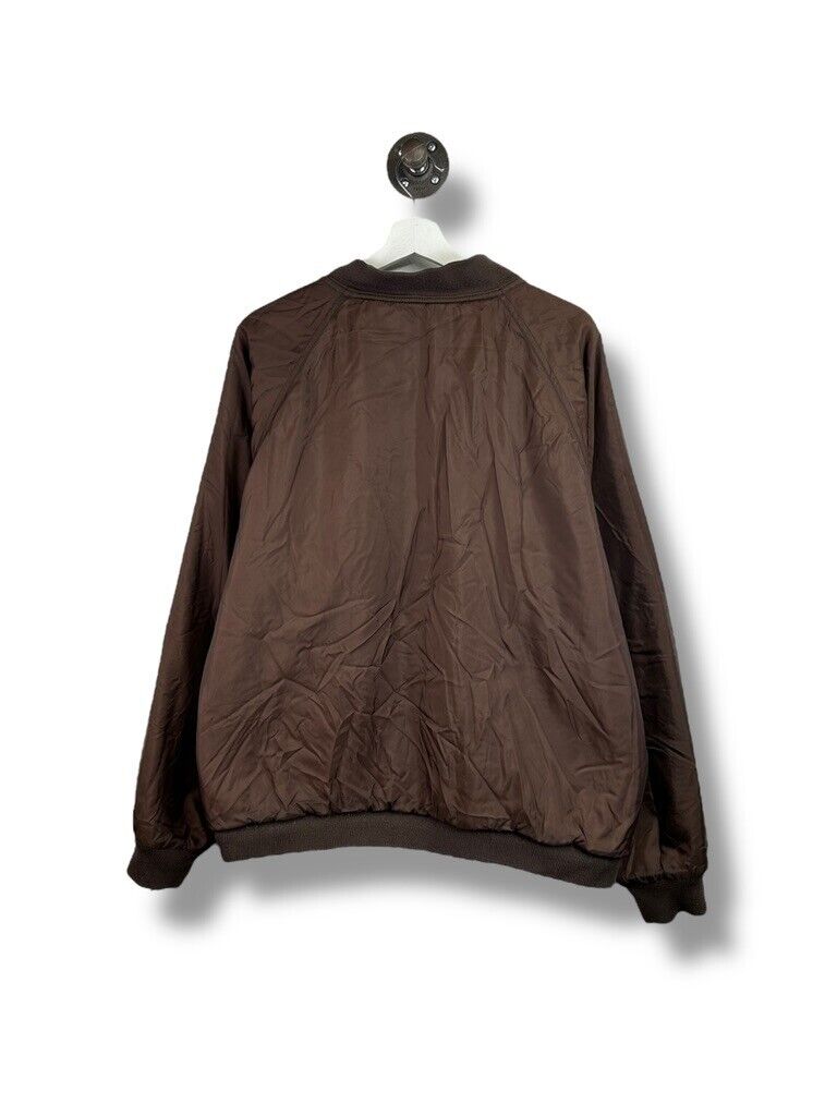 Vintage Cabelas Reversible Quilted Nylon Bomber Hunting Jacket Size XL Brown