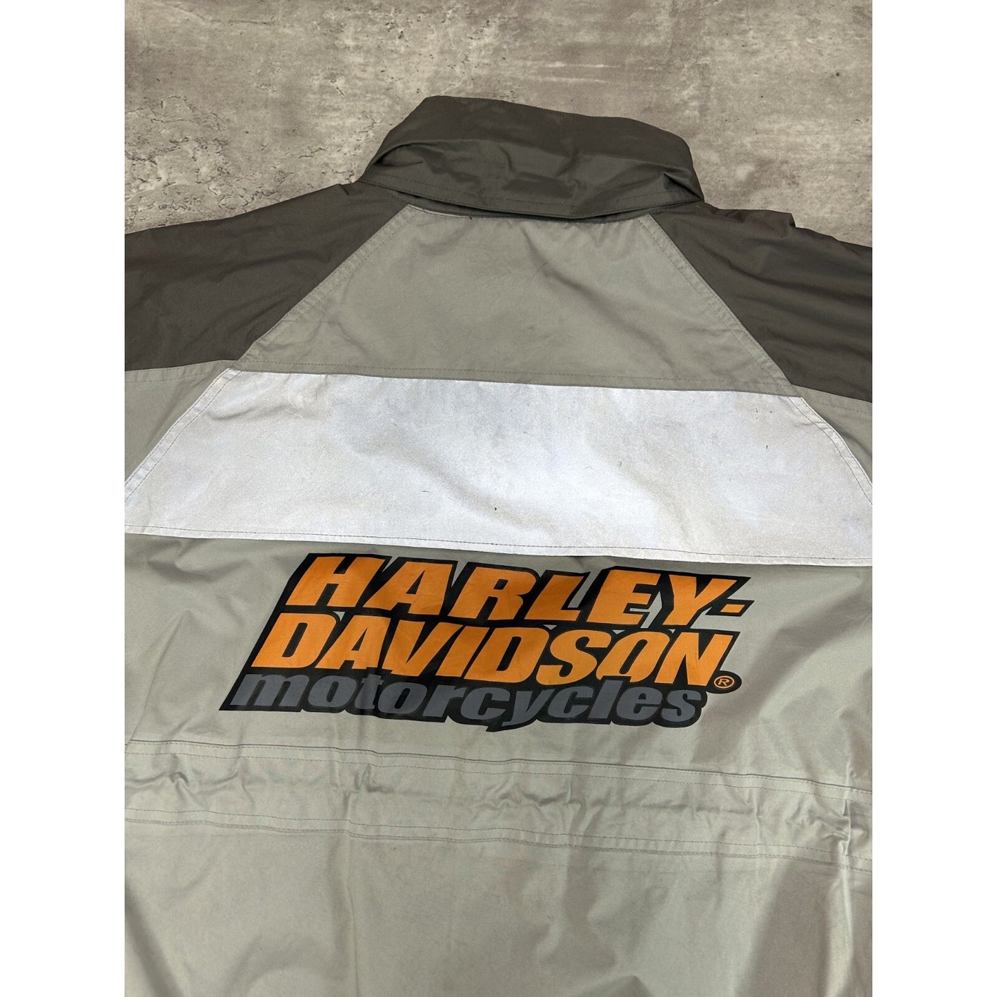 Vintage Y2K Harley Davidson Graphic Spellout Nylon Full Zip Jacket Size XL