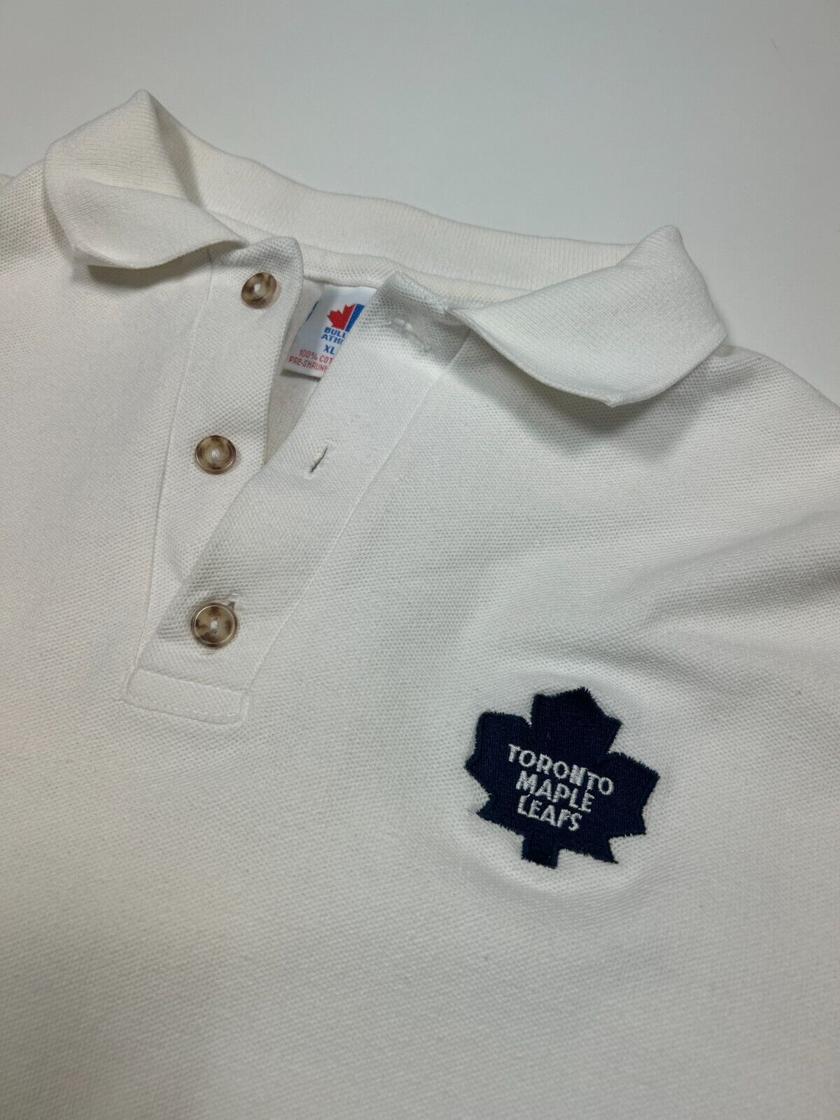 Vintage 90s Toronto Maple Leafs NHL Bulletin Athletic Polo Button Up Shirt Size XL