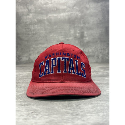 Vintage 90s Washington Capitals NHL Starter Arc Spellout Snapback Hat OSFA