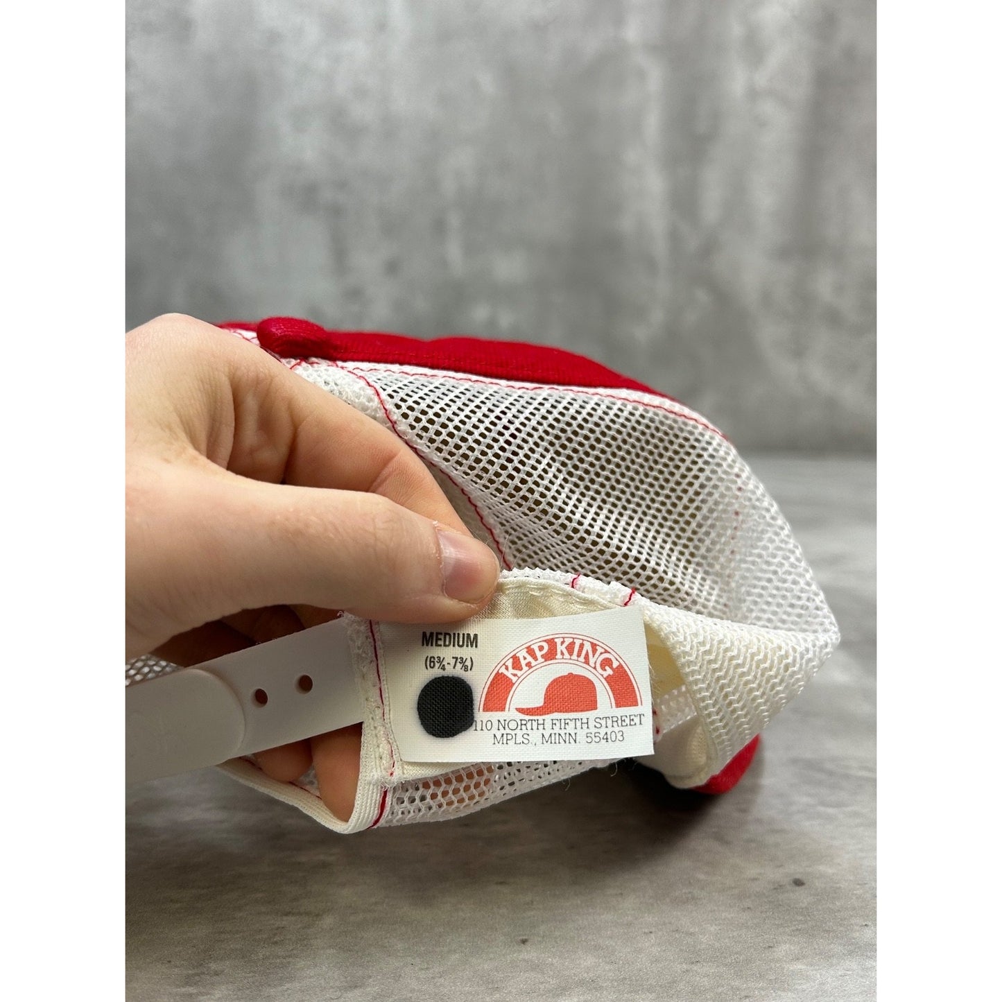 Vintage 90s Red Wings Shoes Embroidered Patch Trucker Snapback Hat OSFA