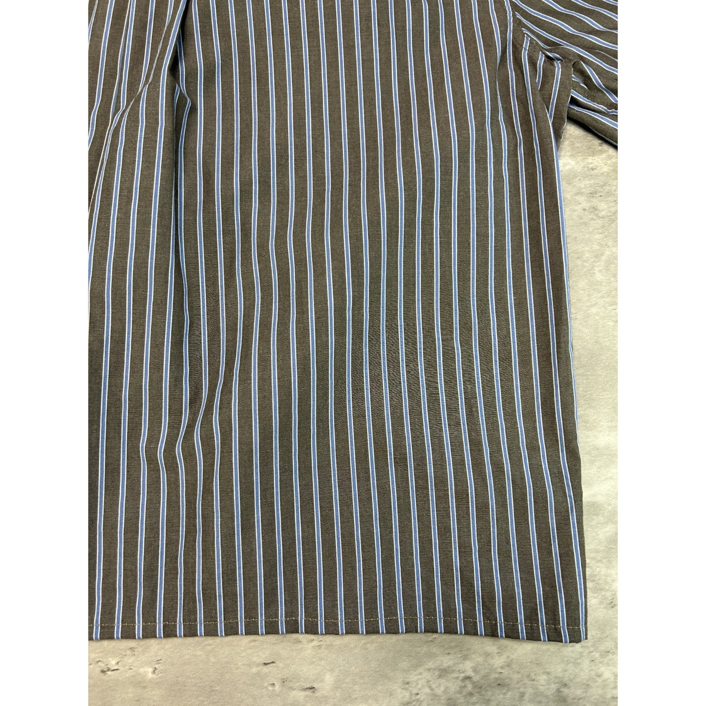 Vintage Chaps Striped Print Long Sleeve Reworked Cropped Button Up Shirt Medium