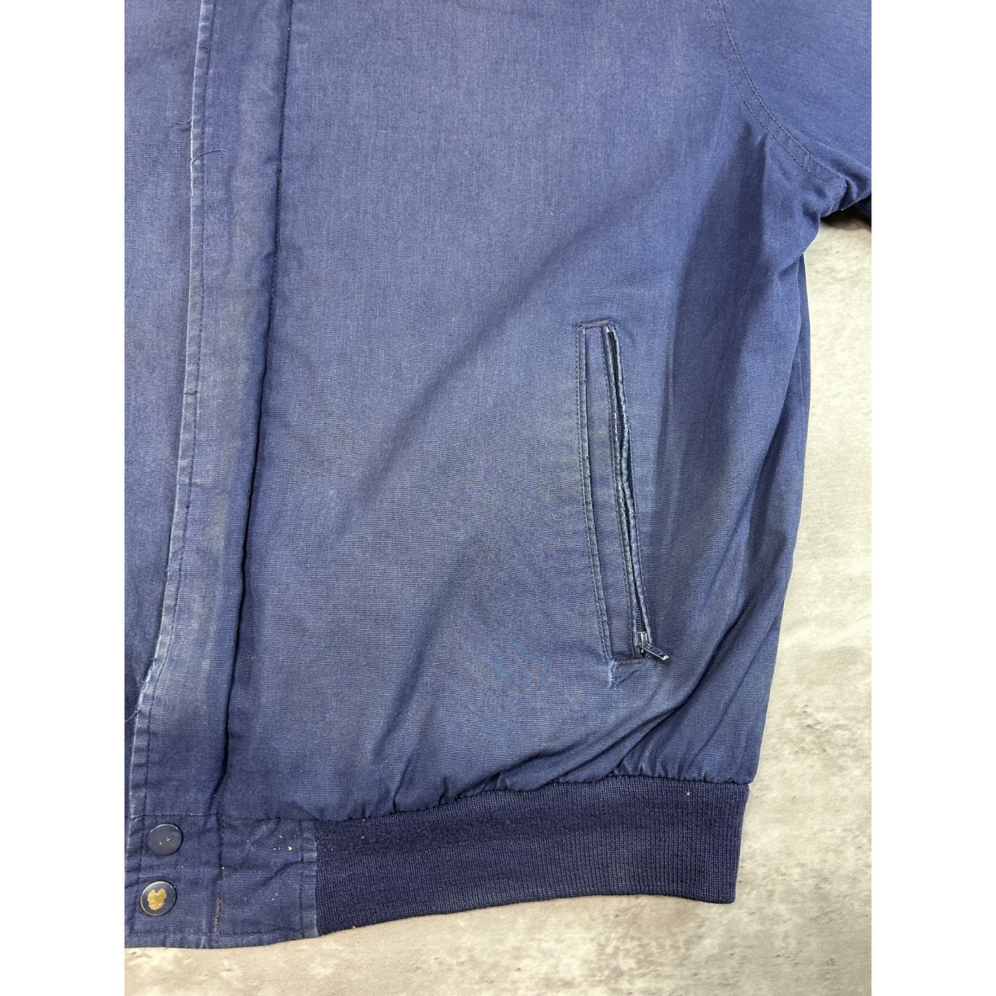 Vintage 90s Arnold Palmer Lightweight Full Zip Bomber Jacket Sz Large Navy Blue