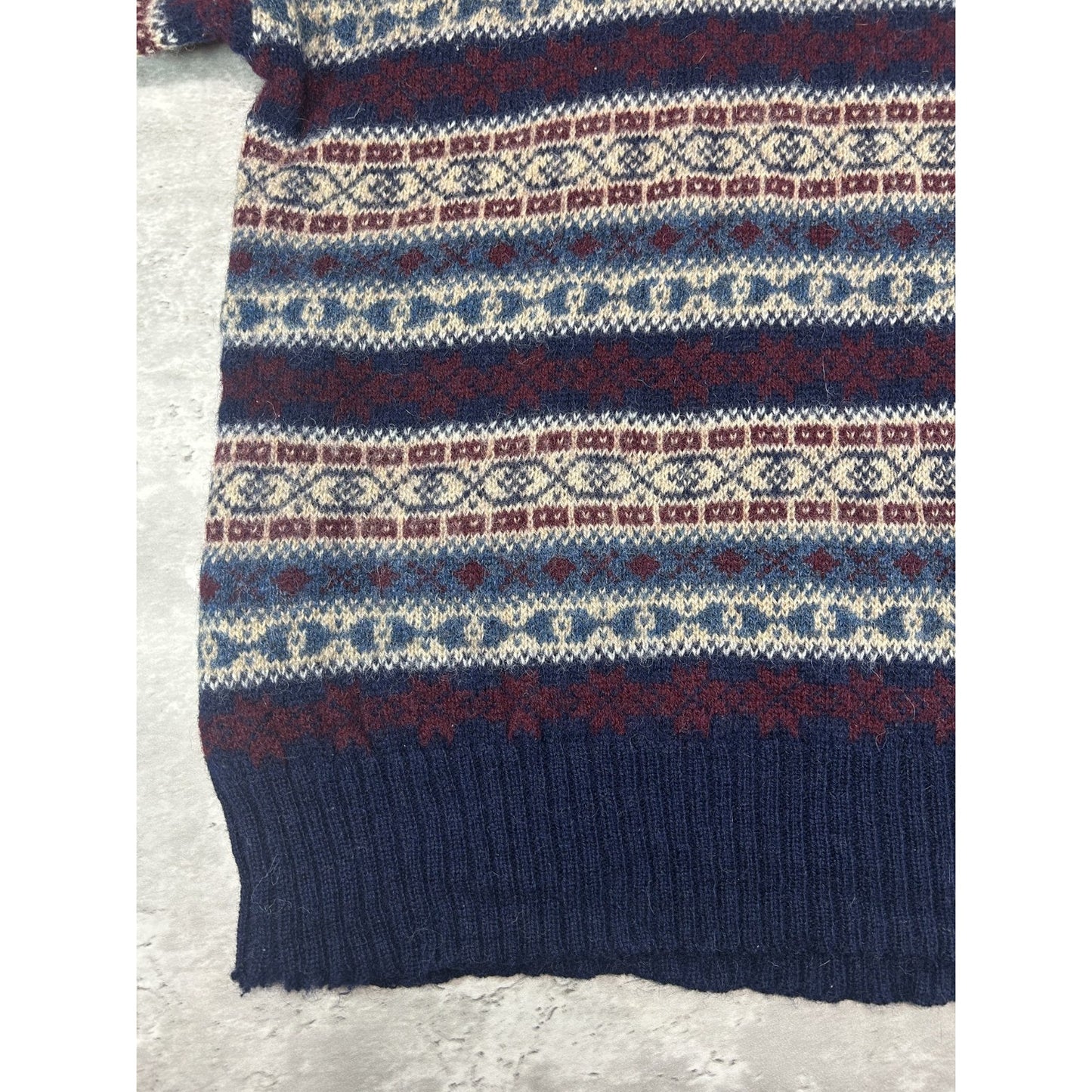 Vintage 80s/90s Chaps Ralph Lauren Geometric Striped Knit Sweater Size Large