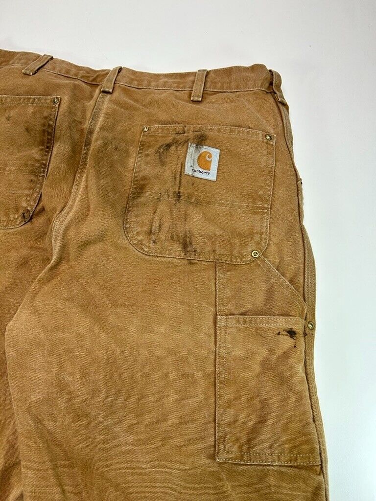 Vintage Carhartt Canvas Workwear Double Knee Carpenter Pants Size 35
