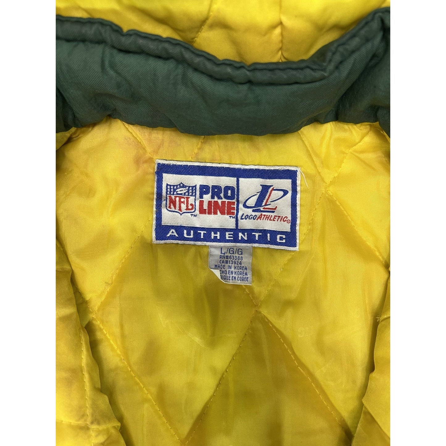 Vintage 90s Green Bay Packers NFL Embroidered Insulated Nylon Jacket Size Large