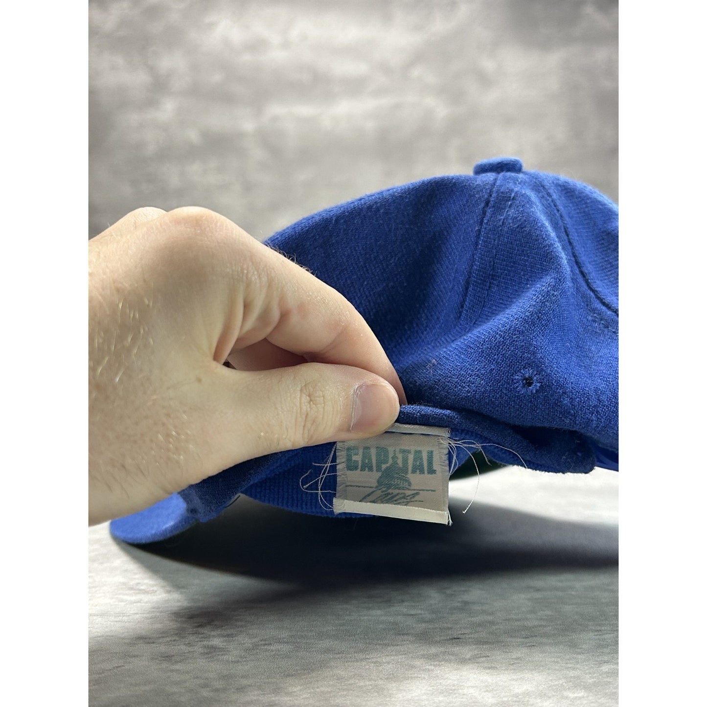 Vintage 90s Embroidered Cursive L Snapback Hat OSFA Blue