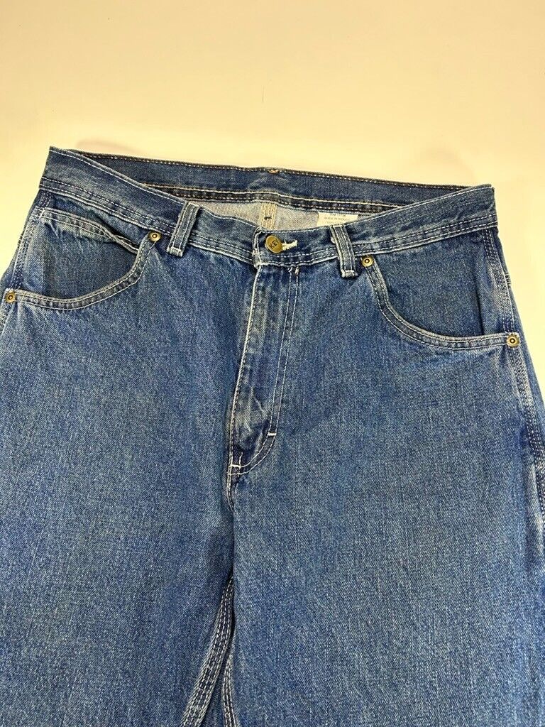 Vintage Key Dark Wash Denim Workwear Carpenter Pants Size 32