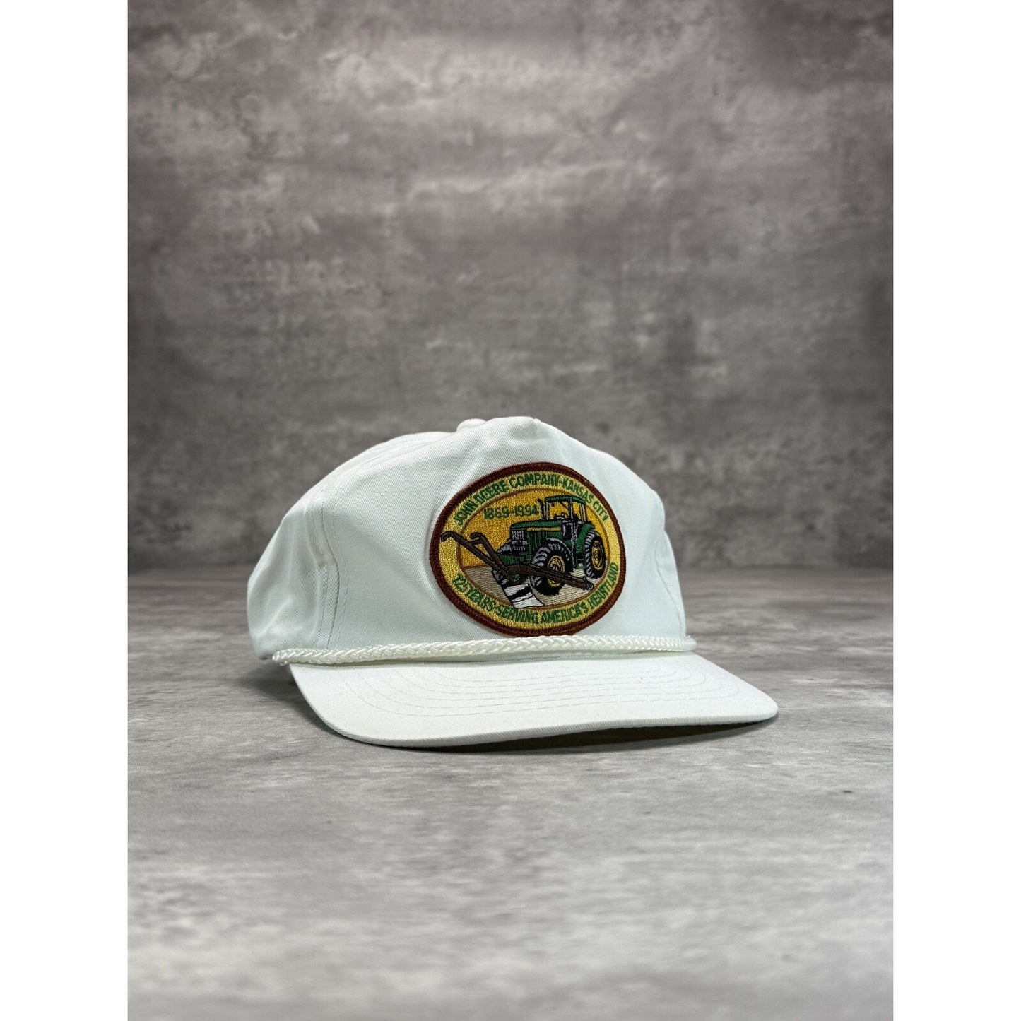 Vintage 1994 John Deere Embroidered Tractor Patch Snapback Hat OSFA