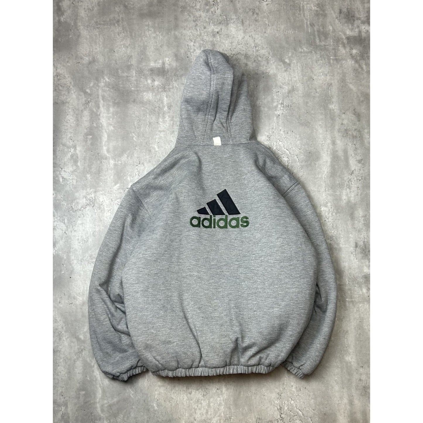 Vintage 90s Adidas Nylon Reversible Embroidered Logo Hooded Jacket Size XL