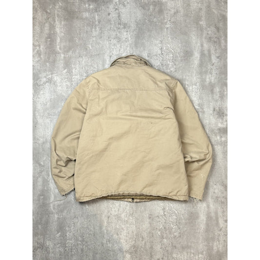 Vintage Gap Multi Pocket Full Zip Harrington Jacket Size Medium Beige