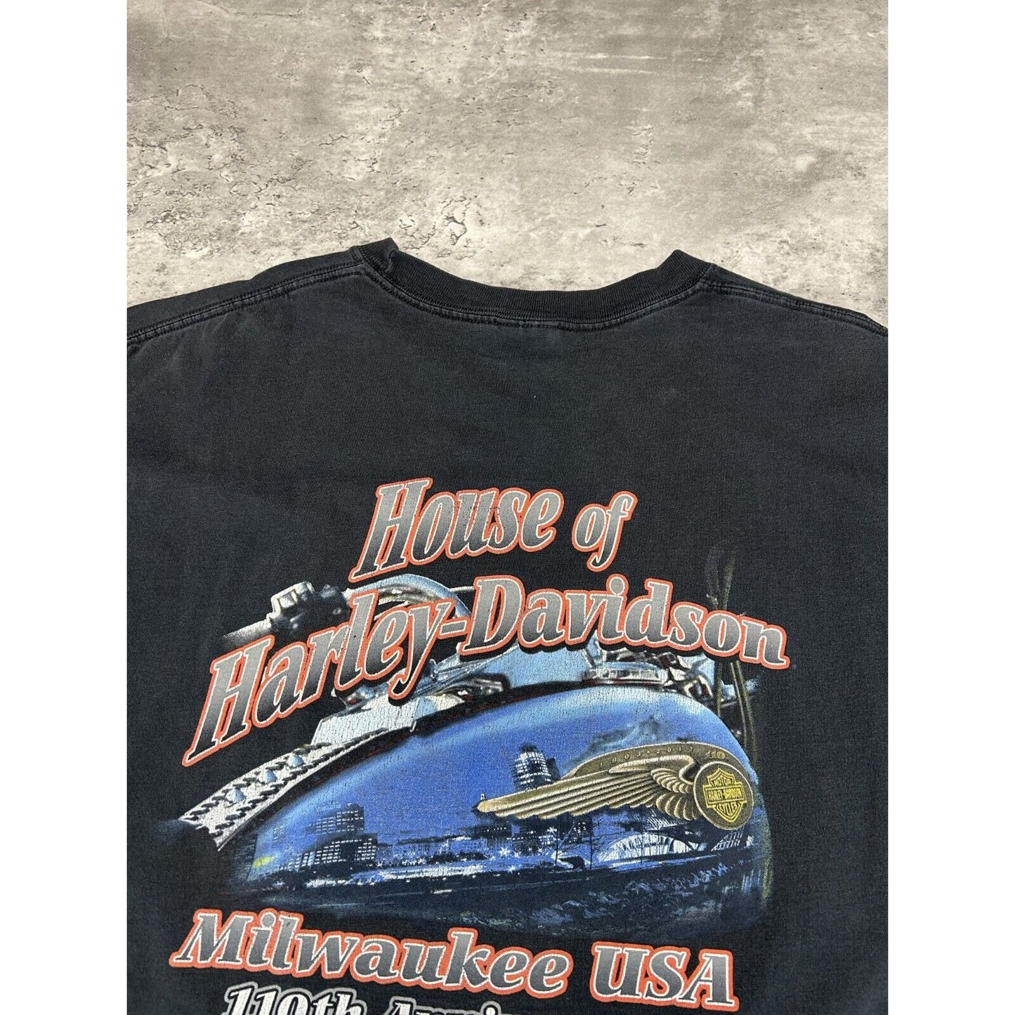 Vintage Harley Davidson Motorcycles Graphic Spell Out T-Shirt Size XXL Black