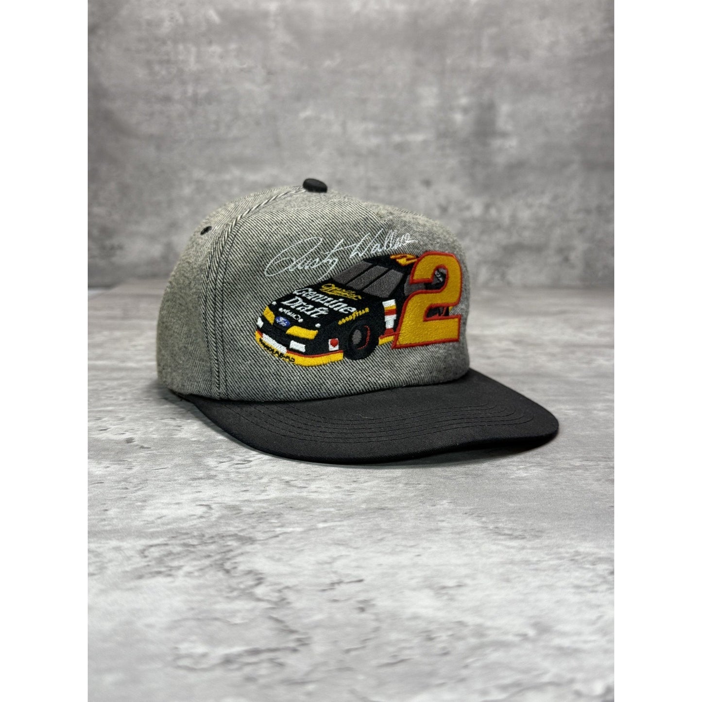 Vintage 90s Rusty Wallace #2 Embroidered Nascar Racing Snapback Hat OSFA