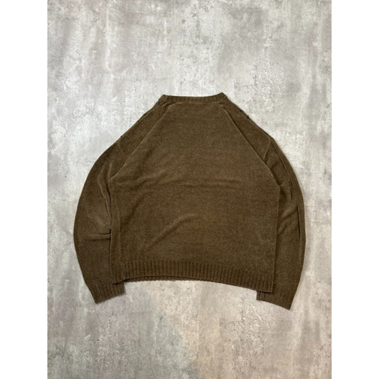 Vintage J. Forrer Diamond Print Pullover Knit Sweater Size Large Brown