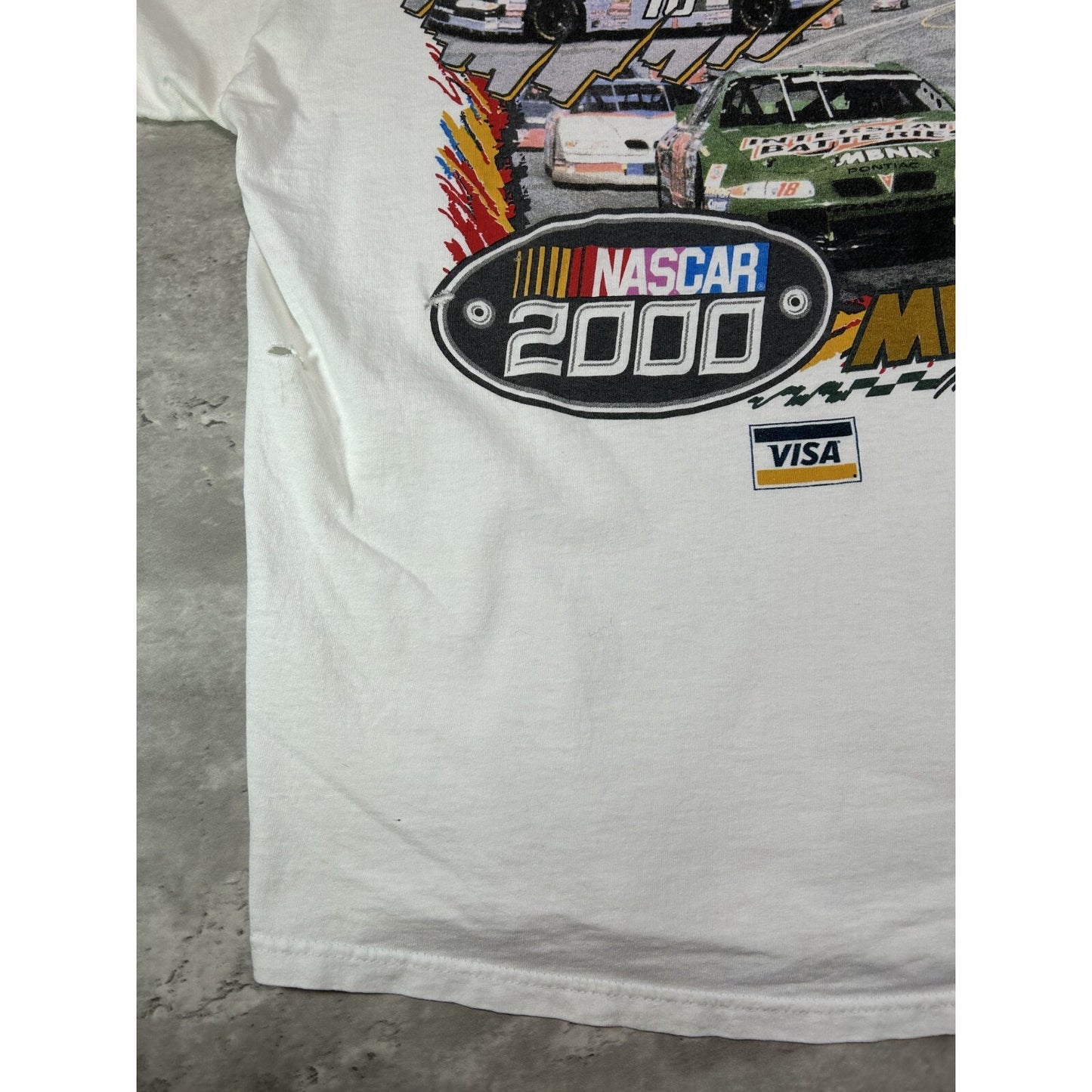 Vintage 2000 MBNA Nascar Pure Adrenaline Graphic T-Shirt Size XL White